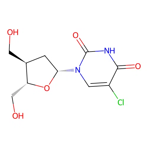 5-Chloro-2',3'-dideoxy-3'-(hydroxymethyl)uridine structure