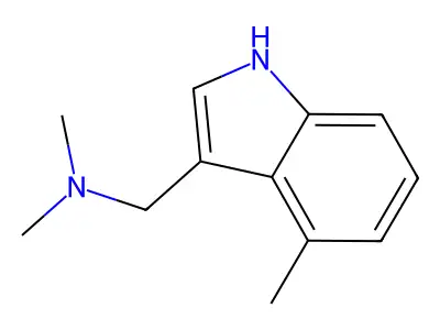 N,N-dimethyl-1-(4-methyl-1H-indol-3-yl)methanamine structure