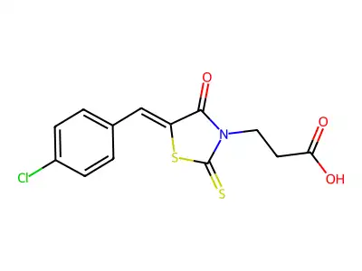 3-[5-(4-Chloro-benzylidene)-4-oxo-2-thioxo-thiazolidin-3-yl]-propionic acid structure