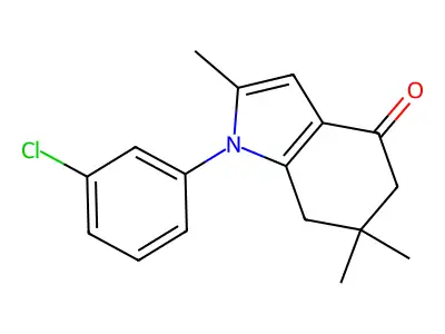 1-(3-Chlorophenyl)-2,6,6-trimethyl-5,7-dihydroindol-4-one structure