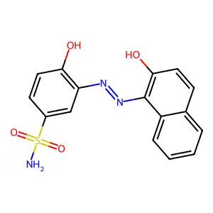 Benzenesulfonamide, 4-hydroxy-3-(2-(2-hydroxy-1-naphthalenyl)diazenyl)- structure
