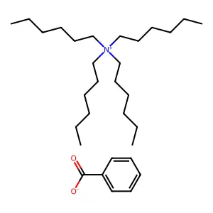 1-Hexanaminium, N,N,N-trihexyl-, benzoate (1:1) structure