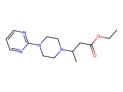 1-Piperazinepropanoic acid, beta-methyl-4-(2-pyrimidinyl)-, ethyl ester structure