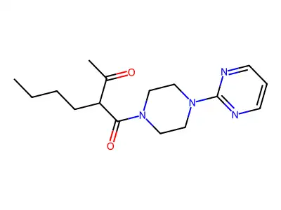Piperazine, 1-(2-acetyl-1-oxohexyl)-4-(2-pyrimidinyl)- structure