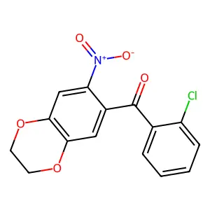(2-Chlorophenyl)(2,3-dihydro-7-nitro-1,4-benzodioxin-6-yl)methanone structure