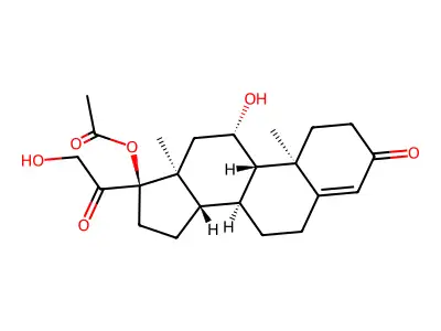 11,21-Dihydroxy-3,20-dioxopregn-4-en-17-yl acetate structure