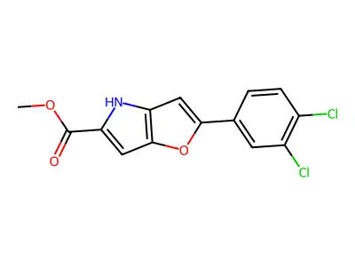 methyl 2-(3,4-dichlorophenyl)-4H-furo[3,2-b]pyrrole-5-carboxylate structure
