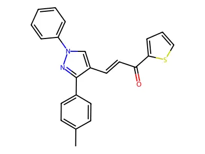 3-(3-(4-Methylphenyl)-1-phenyl-1H-pyrazol-4-YL)-1-(2-thienyl)-2-propen-1-one structure