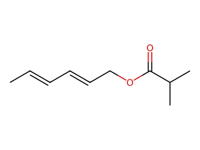 Propanoic acid, 2-methyl-, 2,4-hexadien-1-yl ester structure