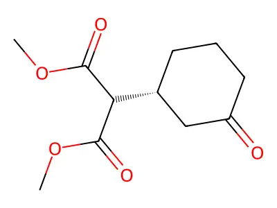 (S)-3-[bis(methoxycarbonyl)methyl]cyclohexanone structure