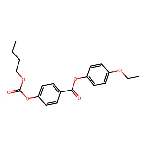 Benzoic acid, 4-[(butoxycarbonyl)oxy]-, 4-ethoxyphenyl ester structure