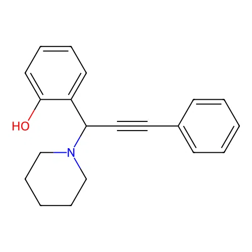 2-[3-Phenyl-1-(piperidin-1-yl)prop-2-yn-1-yl]phenol structure