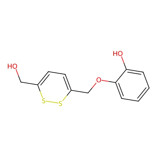 2-[[6-(Hydroxymethyl)dithiin-3-yl]methoxy]phenol structure