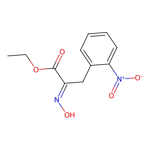 ethyl (2E)-2-hydroxyimino-3-(2-nitrophenyl)propanoate structure