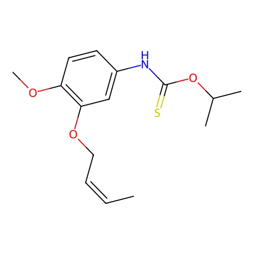 Carbamothioic acid, (3-(2-butenyloxy)-4-methoxyphenyl)-, O-(1-methylethyl) ester structure