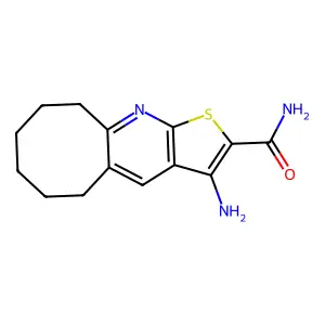 3-Amino-5,6,7,8,9,10-hexahydrocycloocta[b]thieno[3,2-e]pyridine-2-carboxamide structure