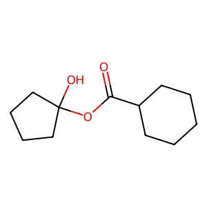 Cyclohexanecarboxylic acid, 1-hydroxycyclopentyl ester structure