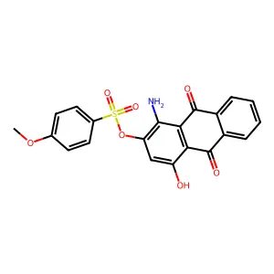 1-Amino-9,10-dihydro-4-hydroxy-9,10-dioxo-2-anthryl 4-methoxybenzenesulphonate structure