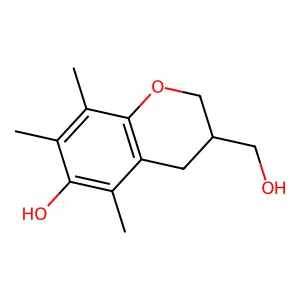 3-(hydroxymethyl)-5,7,8-trimethyl-3,4-dihydro-2H-chromen-6-ol structure
