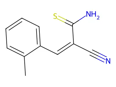 2-Propenethioamide, 2-cyano-3-(2-methylphenyl)- structure