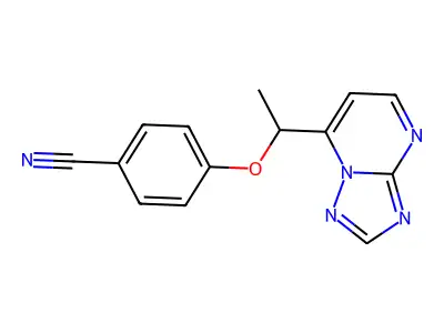 4-(1-[1,2,4]Triazolo[1,5-a]pyrimidin-7-ylethoxy)benzenecarbonitrile structure