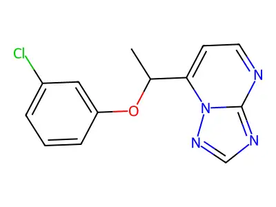 7-[1-(3-Chlorophenoxy)ethyl]-[1,2,4]triazolo[1,5-a]pyrimidine structure