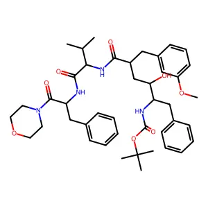 Carbamic acid, (2-hydroxy-4-((3-methoxyphenyl)methyl)-5-((2-methyl-1-(((2-(4-morpholinyl)-2-oxo-1-(phenylmethyl)ethyl)amino)carbonyl)propyl)amino)-5-oxo-1-(phenylmethyl)pentyl)-, 1,1-dimethylethyl ester, (1S-(1R*,2R*,4S*,5(R*(R*))))- structure