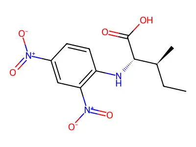(2S)-2-(2,4-dinitroanilino)-3-methylpentanoic acid structure