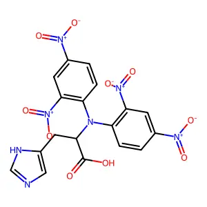 N,N-bis(2,4-dinitrophenyl)-L-histidine structure