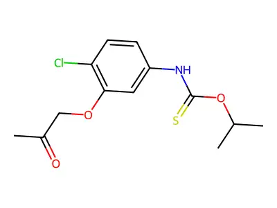 Carbamothioic acid, (4-chloro-3-(2-oxopropoxy)phenyl)-, O-(1-methylethyl) ester structure