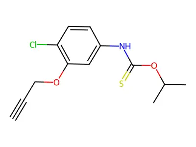 Carbamothioic acid, (4-chloro-3-(2-propynyloxy)phenyl)-, O-(1-methylethyl) ester structure