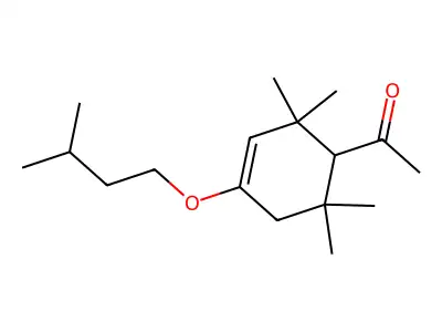 Ethanone, 1-(2,2,6,6-tetramethyl-4-(3-methylbutoxy)-3-cyclohexen-1-yl)- structure