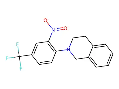 1,2,3,4-Tetrahydro-2-[2-nitro-4-(trifluoromethyl)phenyl]isoquinoline structure