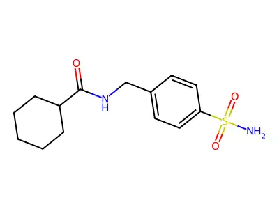 N-[(4-sulfamoylphenyl)methyl]cyclohexanecarboxamide structure