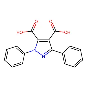 1,3-diphenyl-1H-pyrazole-4,5-dicarboxylic acid structure