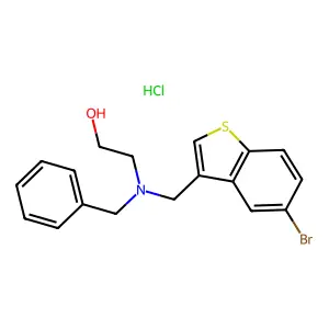 Ethanol, 2-(benzyl((5-bromobenzo(b)thien-3-yl)methyl)amino)-, hydrochloride structure