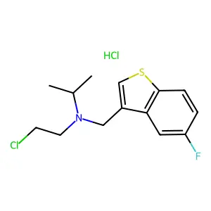 Benzo(b)thiophene-3-methylamine, N-(2-chloroethyl)-5-fluoro-N-isopropyl-, hydrochloride structure