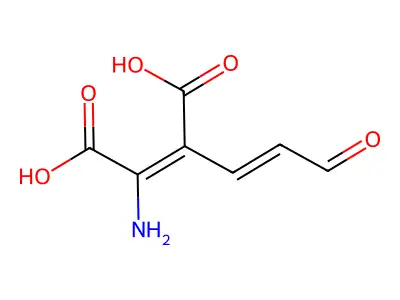 2-Amino-3-(3-oxo-1-propen-1-yl)-2-butenedioic acid structure