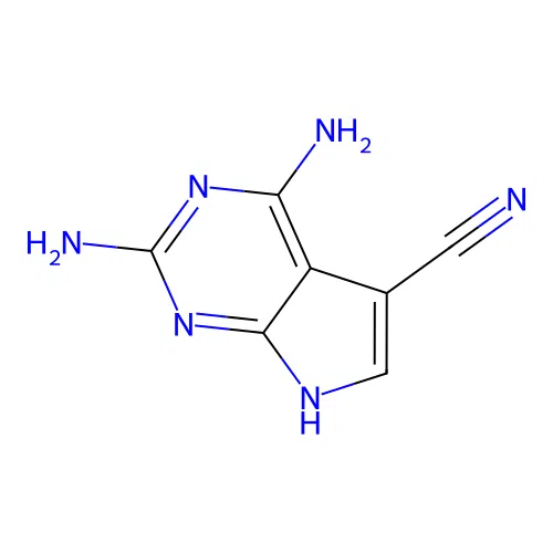 2,4-diamino-7H-pyrrolo[2,3-d]pyrimidine-5-carbonitrile structure