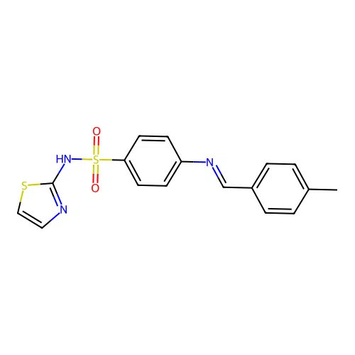 4-[(4-methylbenzylidene)amino]-N-1,3-thiazol-2-ylbenzenesulfonamide structure