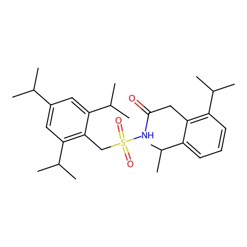 N-(2,4,6-triisopropylbenzylsulfonyl)-2-(2,6-diisopropylphenyl)acetamide structure