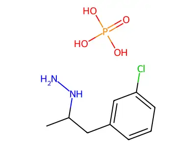Hydrazine, 1-(m-chloro-alpha-methylphenethyl)-, phosphate structure
