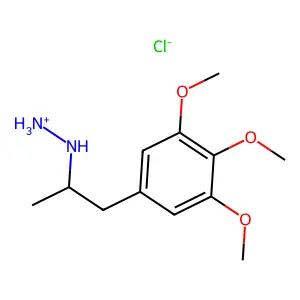 Hydrazine, 1-(alpha-methyl-3,4,5-trimethoxyphenethyl)-, hydrochloride structure