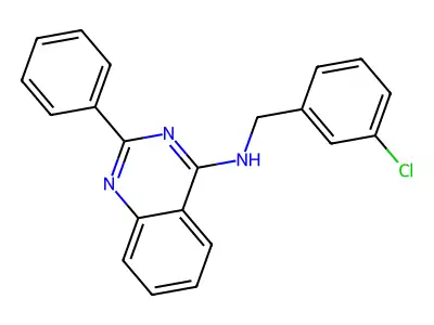 N-[(3-chlorophenyl)methyl]-2-phenylquinazolin-4-amine structure