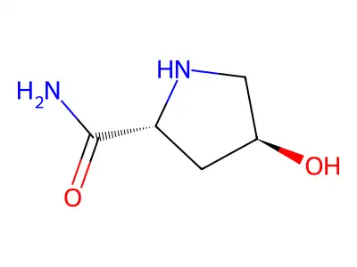(2R,4S)-4-hydroxypyrrolidine-2-carboxamide structure