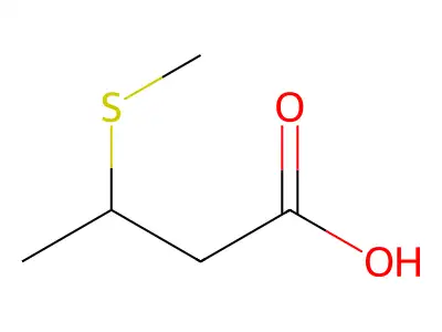Butanoic acid, 3-(methylthio)- structure