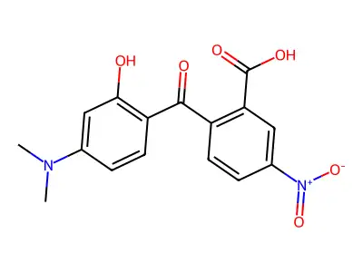 2'-Carboxy-4-dimethylamino-2-hydroxy-4'-nitrobenzophenone structure