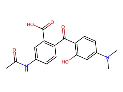 4'-Acetamido-2'-carboxy-4-dimethylamino-2-hydroxybenzophenone structure