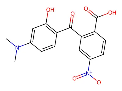 2'-Carboxy-4-dimethylamino-2-hydroxy-5'-nitrobenzophenone structure