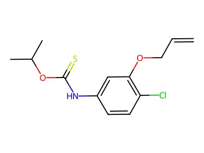 Carbamothioic acid, (4-chloro-3-(2-propenyloxy)phenyl)-, O-(1-methylethyl) ester structure